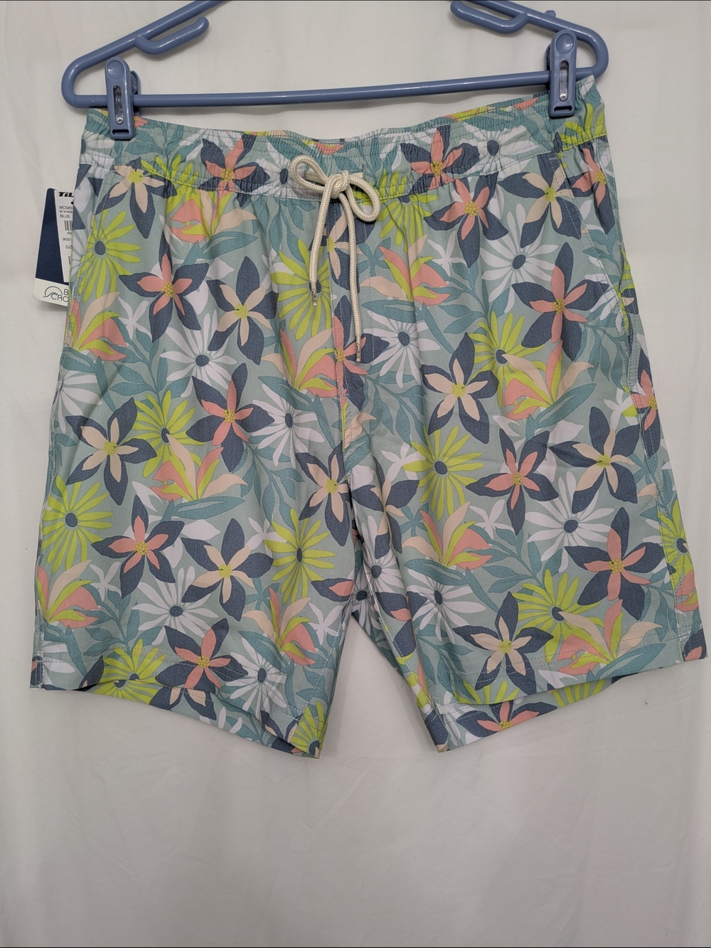 Blue Crown Floral Swim Trunks Men’s Medium Tropical Board Shorts NWT